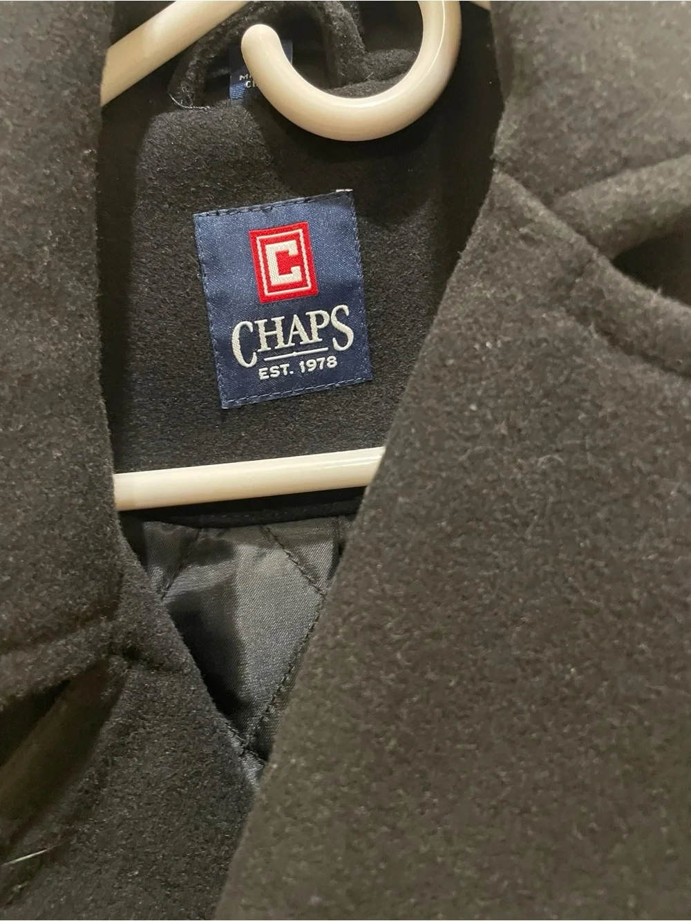 chaps coat Black Double-Breasted Peacoat - Classic Winter Jacket